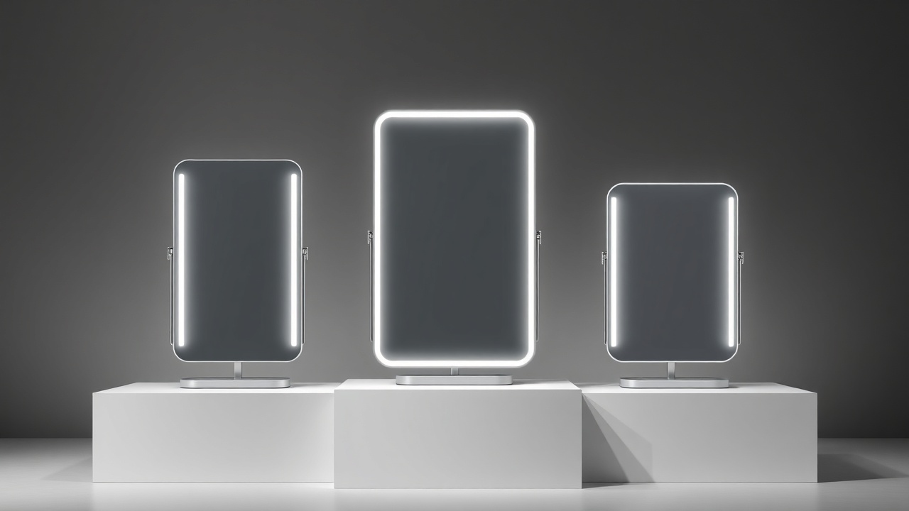 Mirrorly Slim, Pro, and Studio models displayed together